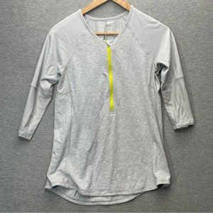 Lululemon Womens Gray Chartreuse 1 2 Zip Pullover Top
